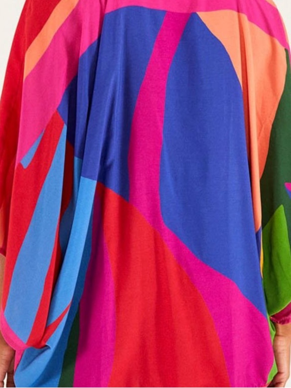 Farm Rio Abstract Colorful Print Open Front Kimono Cardigan one size Brazilian - Picture 5 of 9